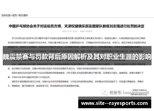 魏震禁赛与罚款背后原因解析及其对职业生涯的影响 魏震禁赛与罚款背后原因解析及其对职业生涯的影响